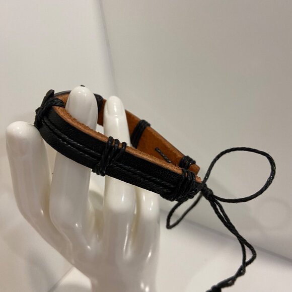 Leather & Metal Adjustable Bracelet With metal  handcuffs symbol commitment - Picture 10 of 16